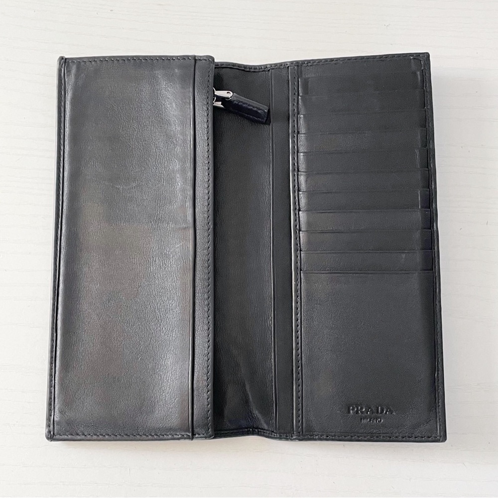Prada black soft calfskin leather vertical breast pocket wallet - Picture 7 of 11